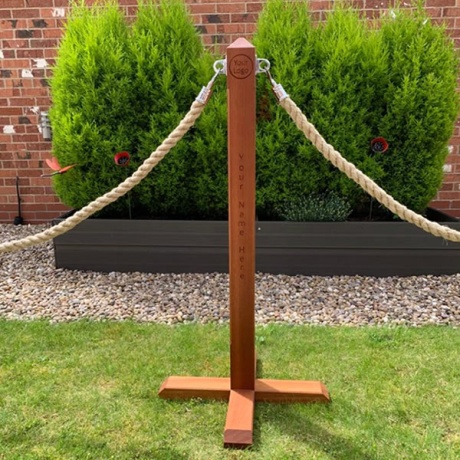 Redwood Softwood Rustic Rope Barrier Post